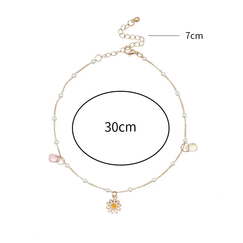 Fashion Daisy Necklace For Women Pendant Pearl Necklaces Jewelry Neck