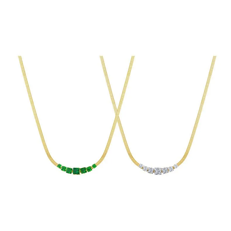 Fashion Upscale Jewelry Embedded Zircon Charms Snake Chain Choker Necklaces Pendants For Women