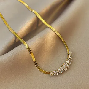 Fashion Upscale Jewelry Embedded Zircon Charms Snake Chain Choker Necklaces Pendants For Women