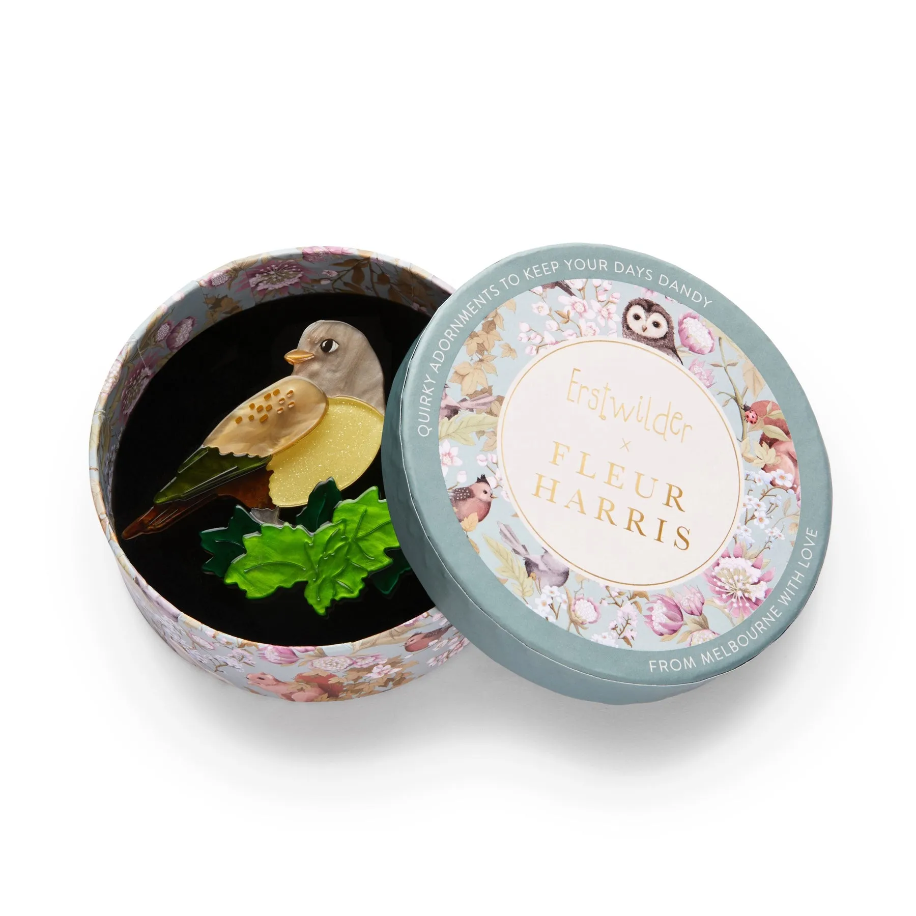 Fleur Harris Collection Wondrous Warbler Brooch