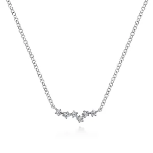 Gabriel & Co. Fashion 14k White Gold Diamond Constellation Bar Necklace