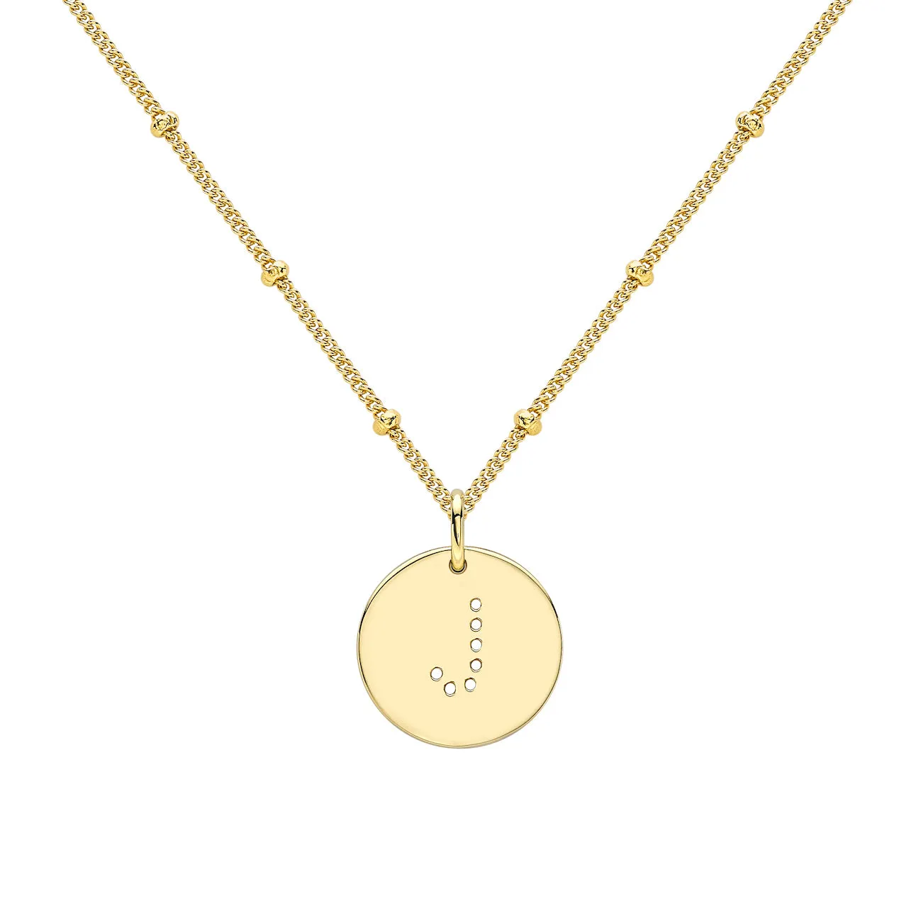 Gold Vermeil Alphabet J Necklace