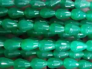 Green Faceted Drop Agate Stones