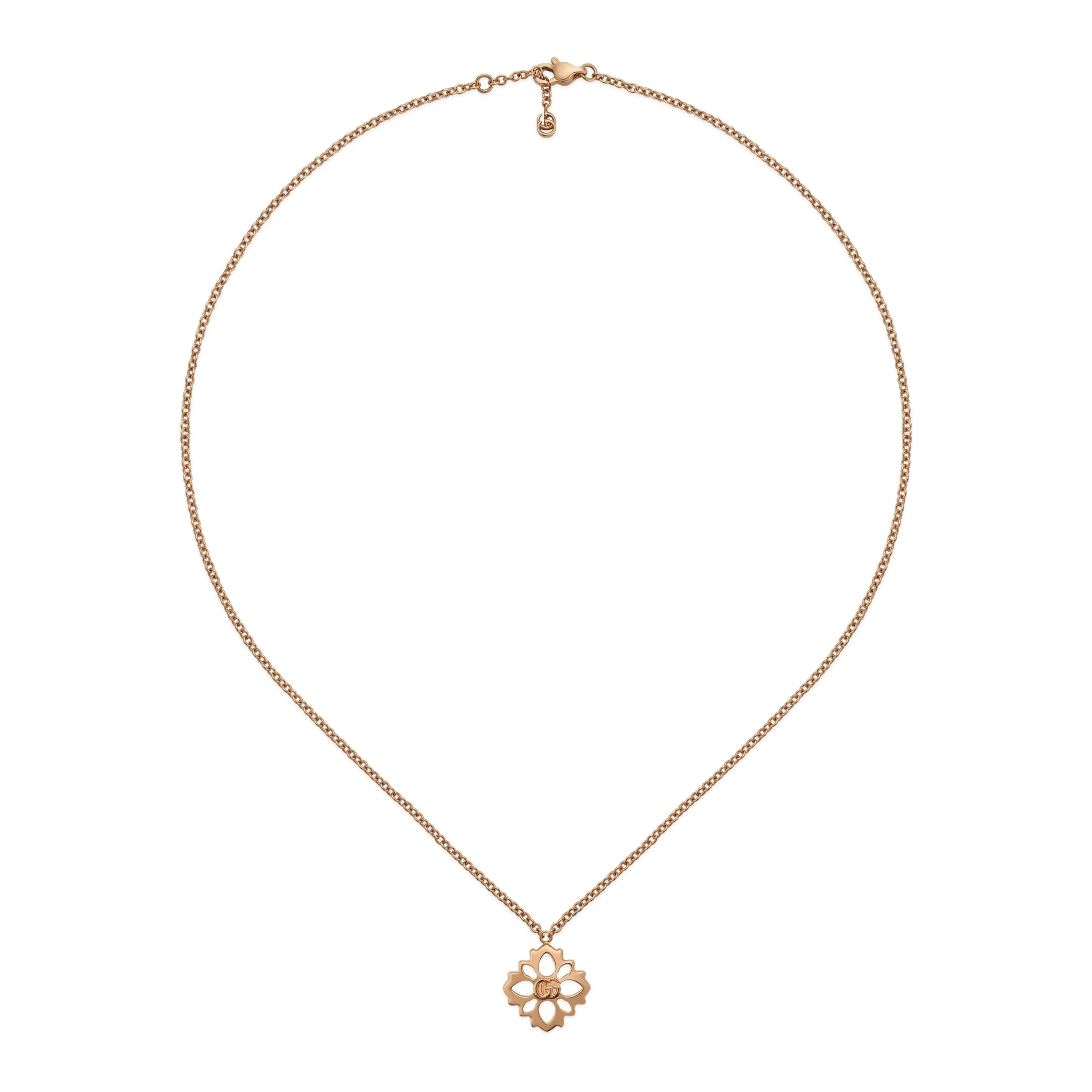Gucci Flora 18ct Rose Gold Diamond Chain Necklace