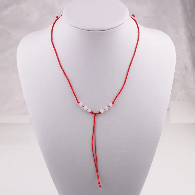 Handmade  Red Rope Lucky Choker Necklace for Women