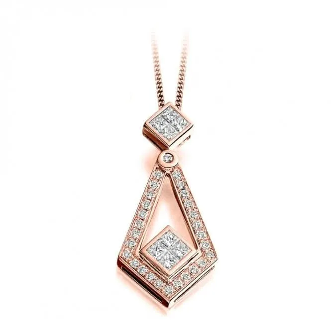 Harmony Collection Round Princess Cut Diamond Pendant 0.52ct