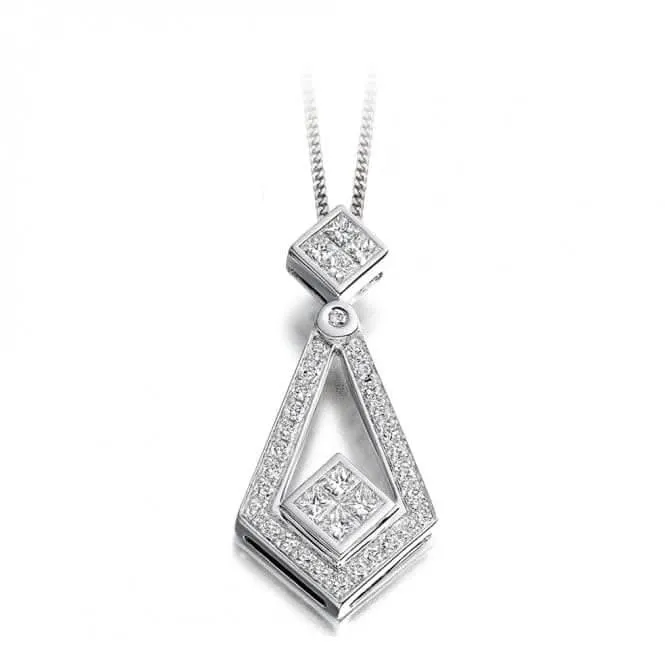 Harmony Collection Round Princess Cut Diamond Pendant 0.52ct