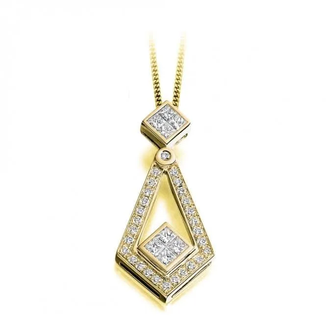 Harmony Collection Round Princess Cut Diamond Pendant 0.52ct