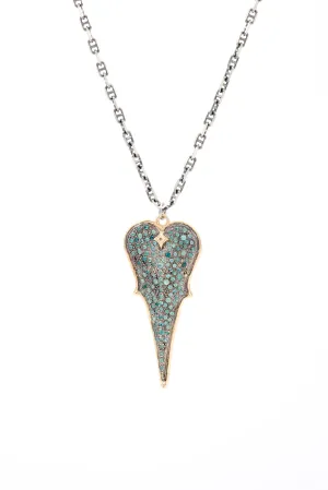 Heart Necklace with Champagne Diamonds and Grandidierite