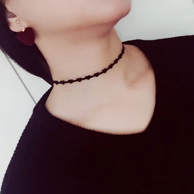 Heart-Shaped Vintage Bohemia Torques Short Collar Choker Necklace