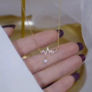 Heart Signature Zircon Necklace For Women