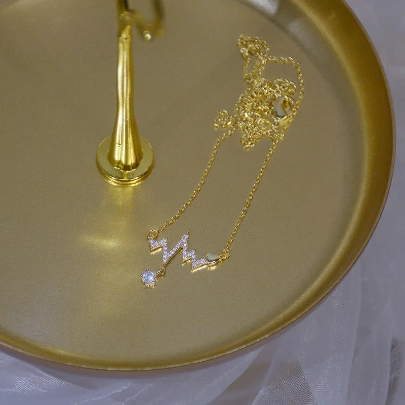 Heart Signature Zircon Necklace For Women