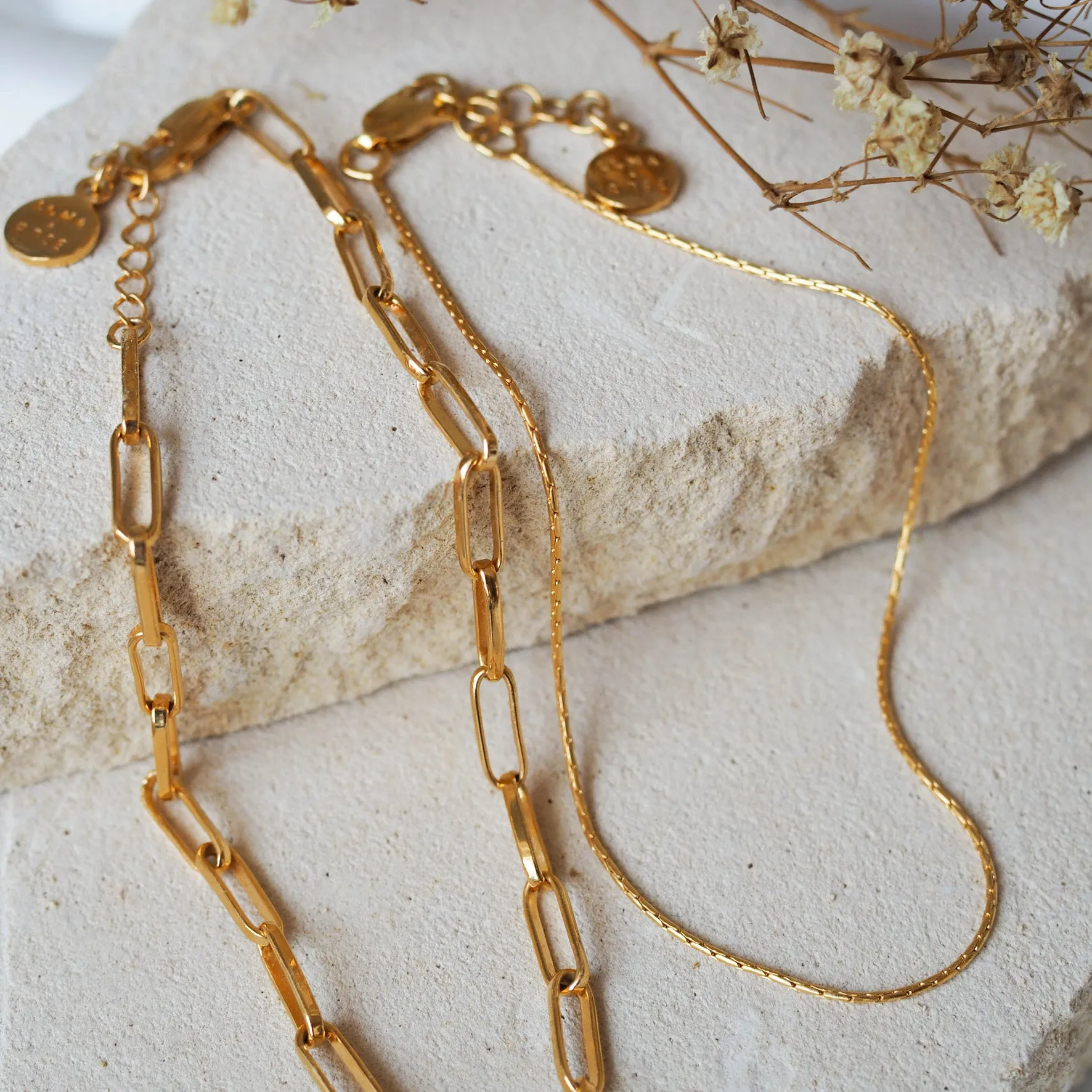 High Line Fine Chain Anklet - Gold