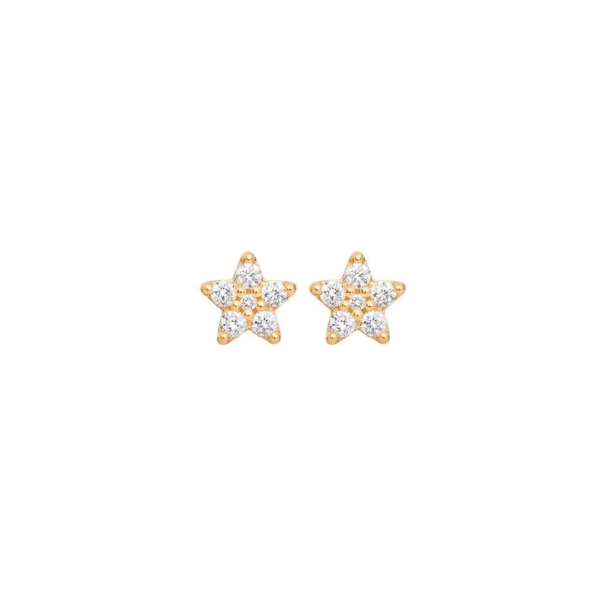 Large Shooting Stars 18K Gold Studs w. Diamonds