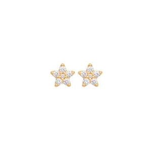 Large Shooting Stars 18K Gold Studs w. Diamonds