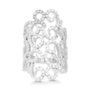 LARGE SWIRL CZ RING