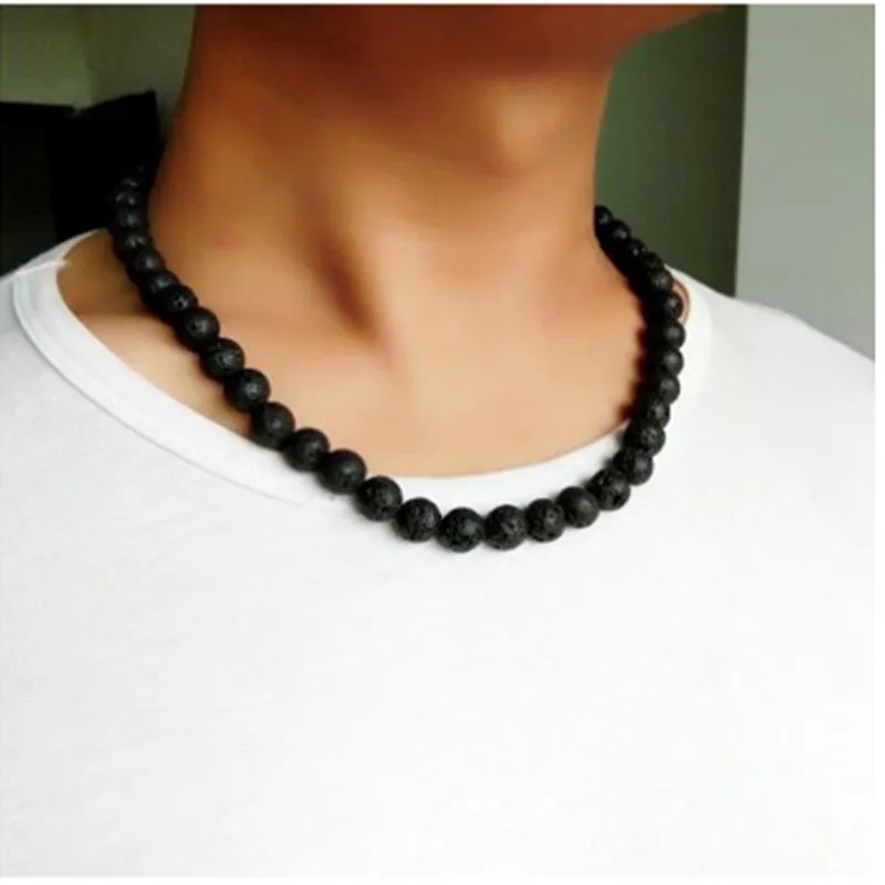 Lava Stone Choker Beads Necklace