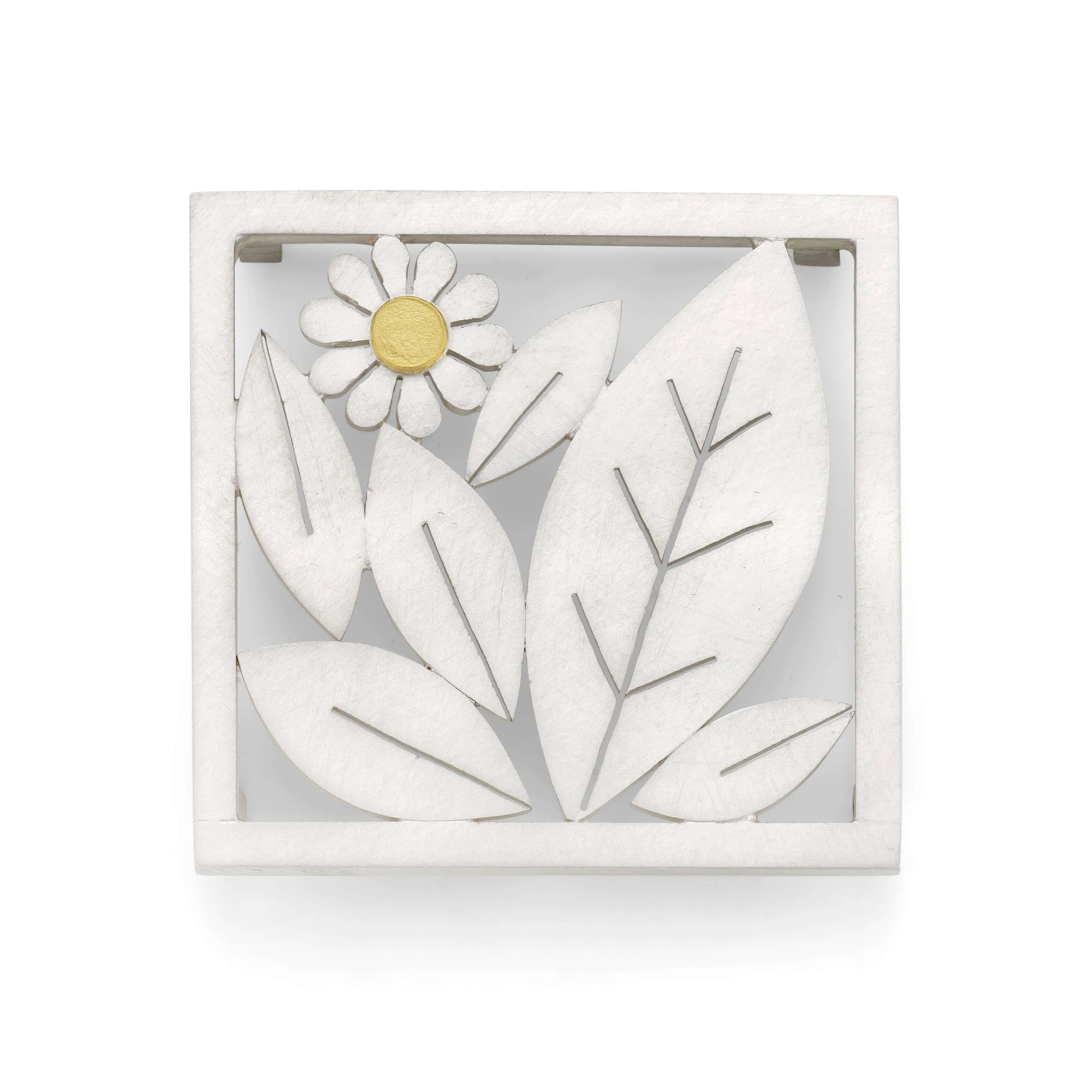 Leaves and Daisy Brooch