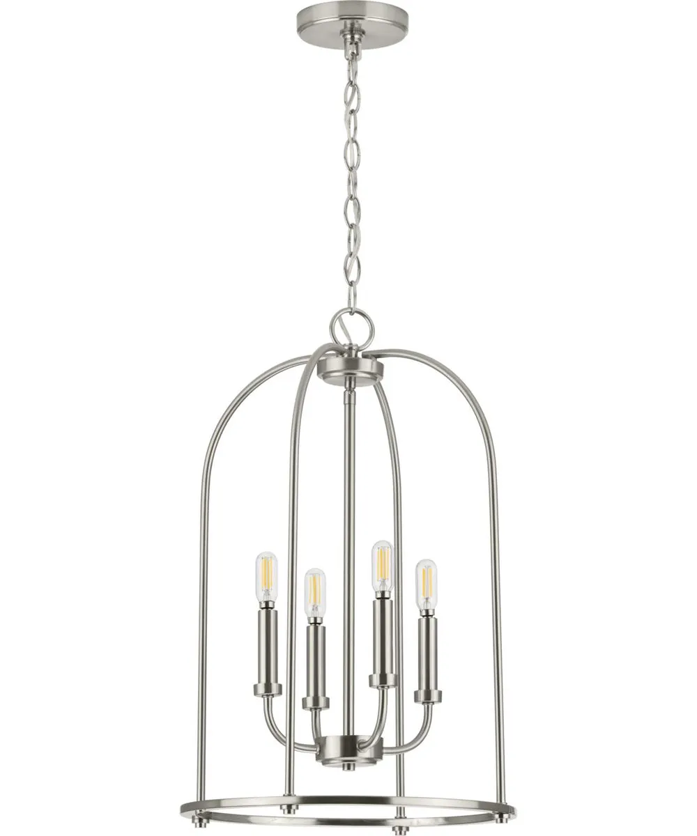 Leyden 4-Light Farmhouse Style Foyer Pendant Light Brushed Nickel