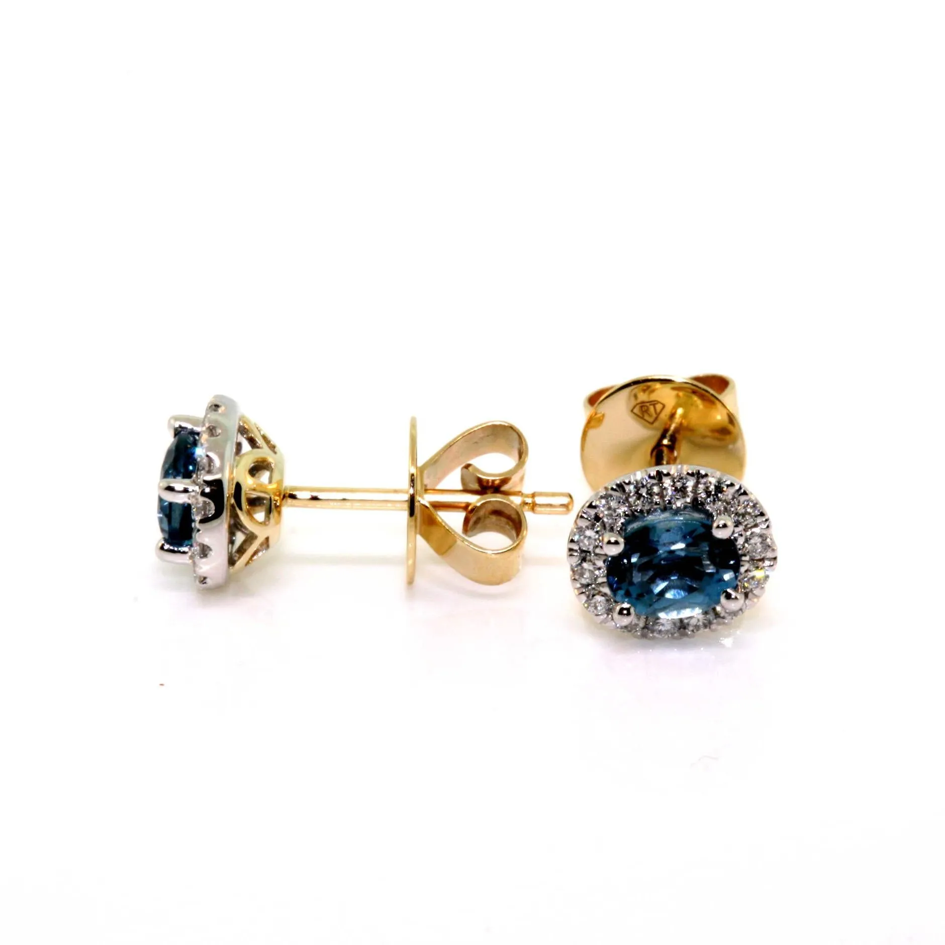 London Blue Topaz Halo Studs