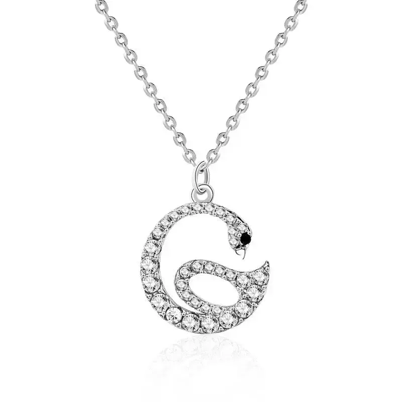 LOVCIA Beautiful CZ Swan 925 Sterling Silver Necklace