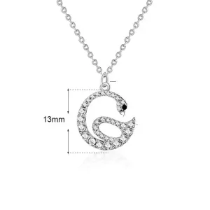 LOVCIA Beautiful CZ Swan 925 Sterling Silver Necklace
