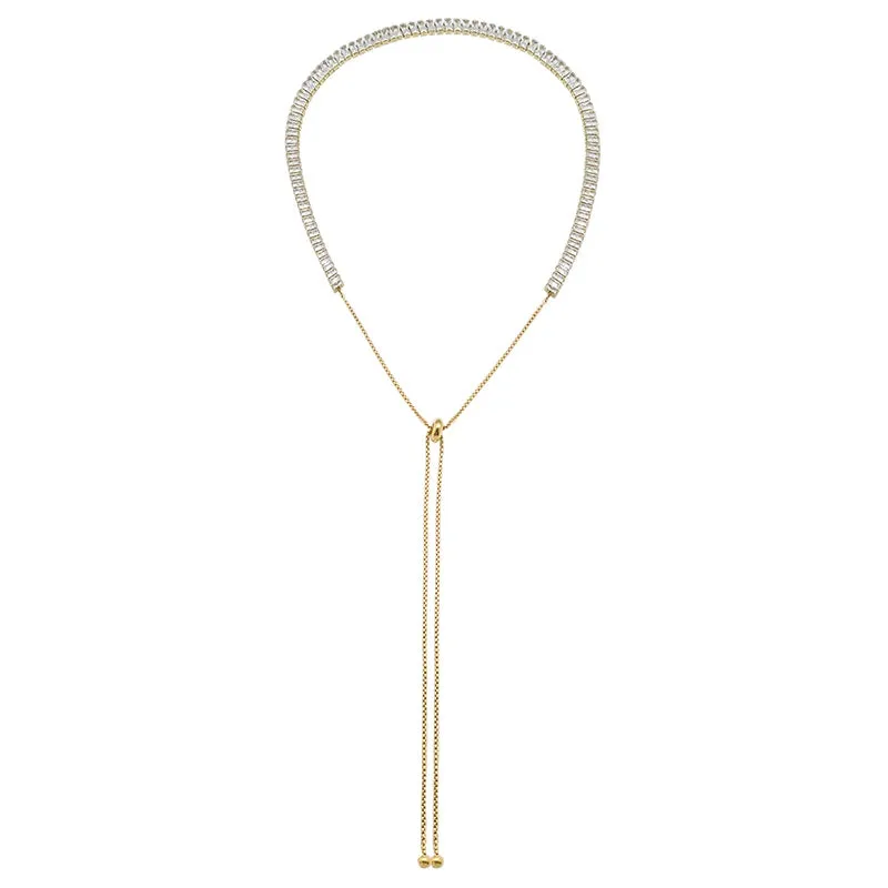 Luxury Square Zircon Adjustable Choker Necklace Tennis Chain Wedding Party Jewelry