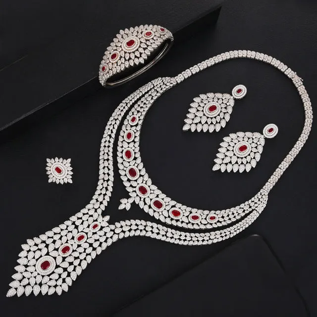 Luxury Trendy Double Layer Nigerian Jewelry sets For Women