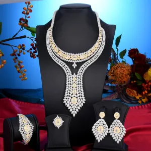 Luxury Trendy Double Layer Nigerian Jewelry sets For Women