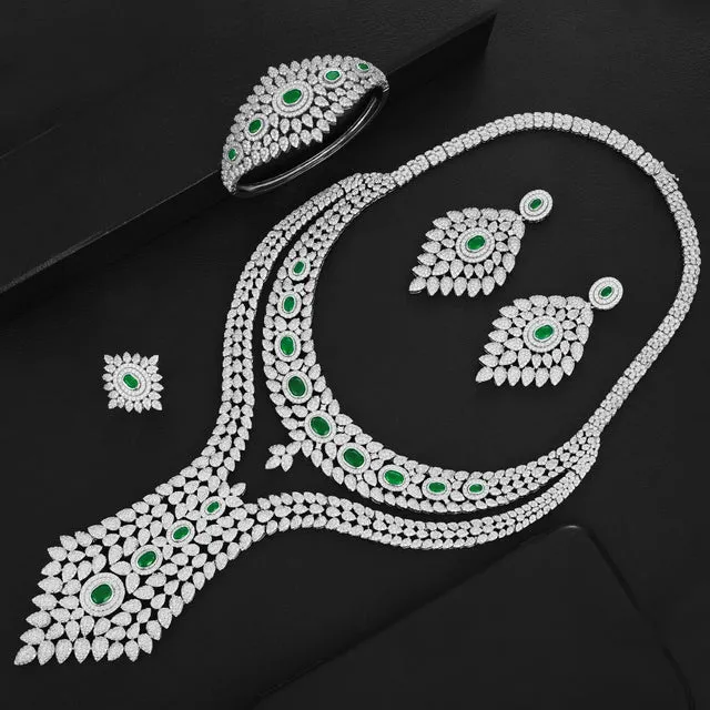 Luxury Trendy Double Layer Nigerian Jewelry sets For Women