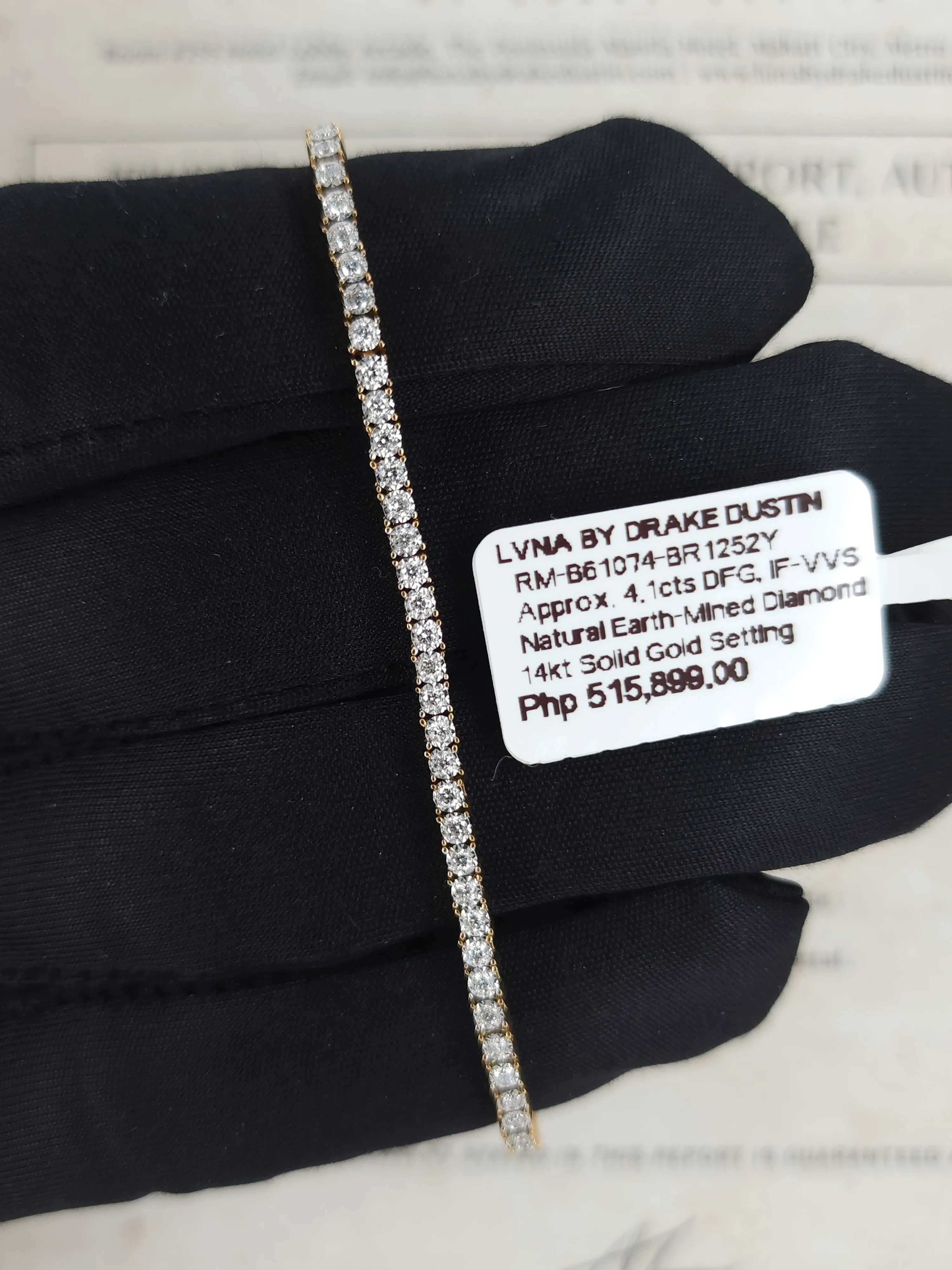 #LVNAPP | 4.1cts Full Eternity Unisex Tennis Bracelet 14kt