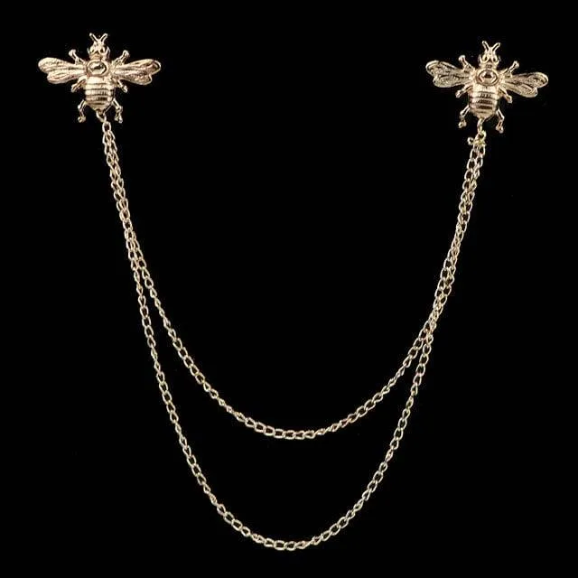 Man Suit Shirt Collar Tassel Chain
