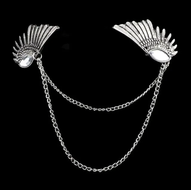 Man Suit Shirt Collar Tassel Chain