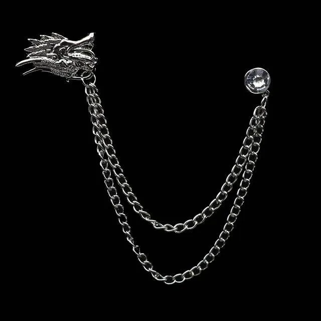 Man Suit Shirt Collar Tassel Chain