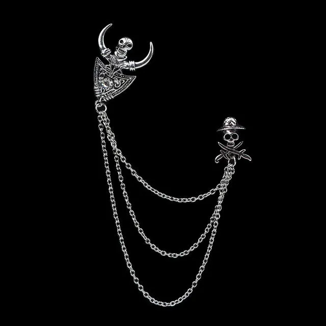 Man Suit Shirt Collar Tassel Chain