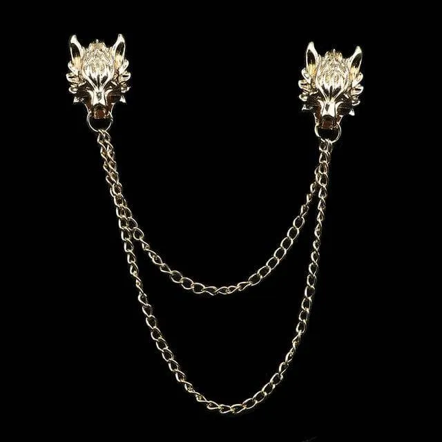 Man Suit Shirt Collar Tassel Chain