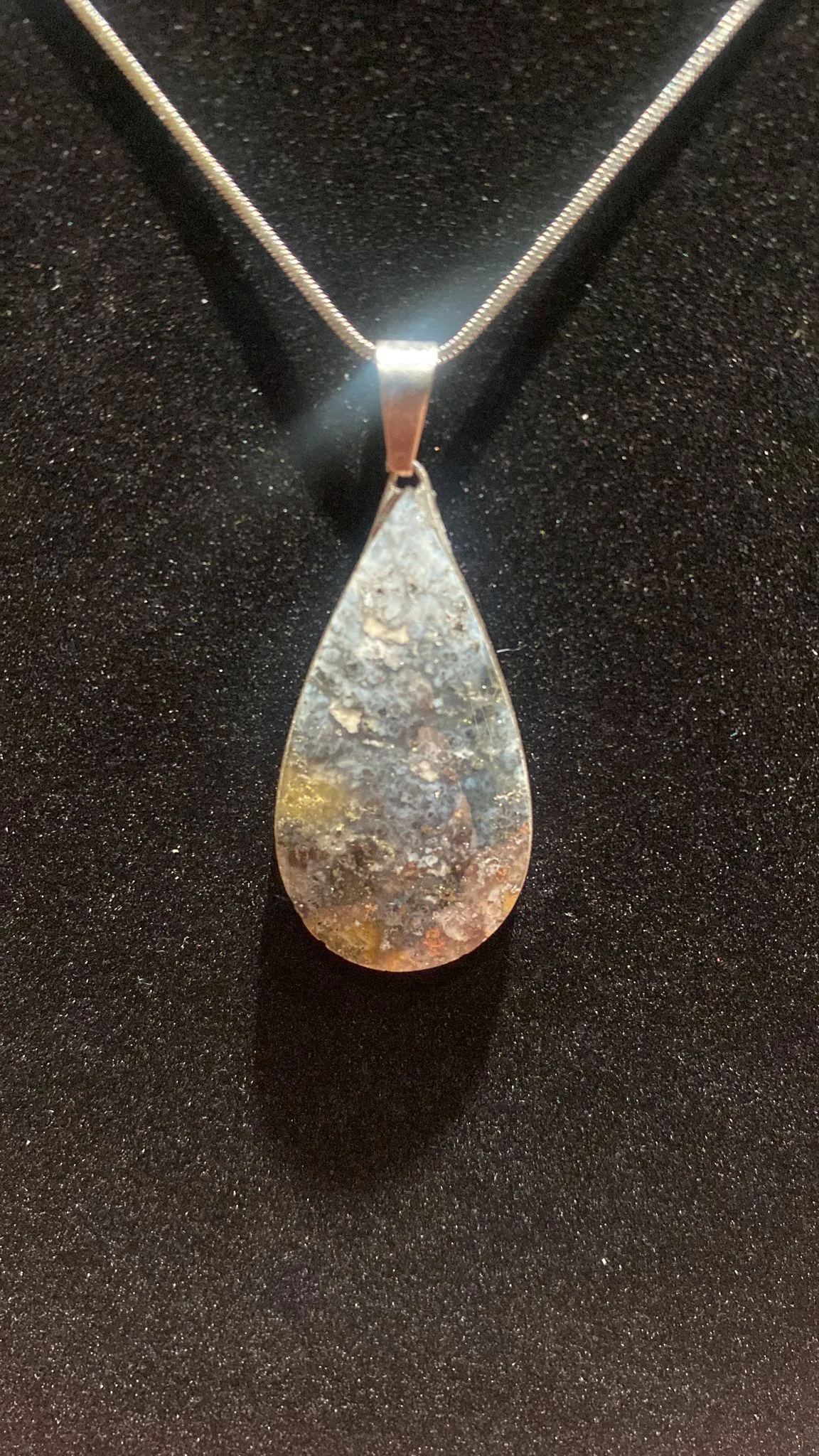 Marchacite Teardrop Crystal Pendant (XL)