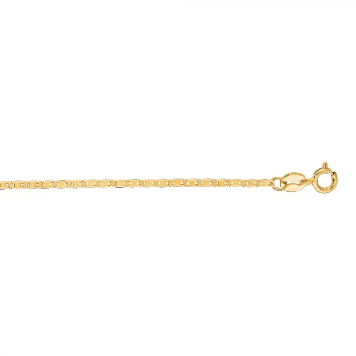 Mariner Anchor Anklet Chain 10K Solid Yellow Gold , 10" - 1.2mm - Dainty Anklet, Minimalist, Flat Chain Anklet, Genuine 10K Gold