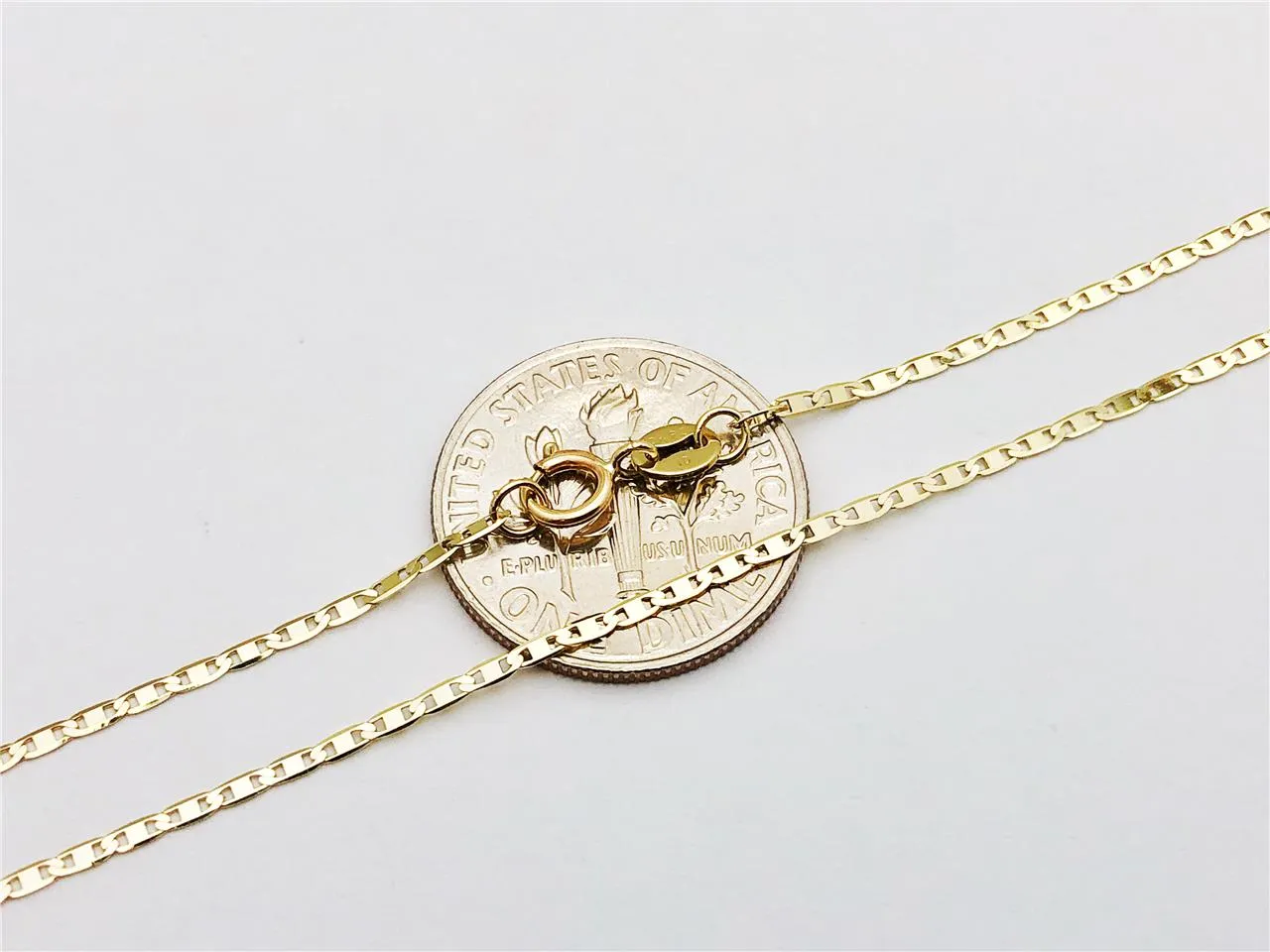 Mariner Anchor Anklet Chain 10K Solid Yellow Gold , 10" - 1.2mm - Dainty Anklet, Minimalist, Flat Chain Anklet, Genuine 10K Gold