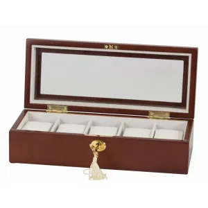 Mele & Co Wooden 5  Grid Lockable Watch Box