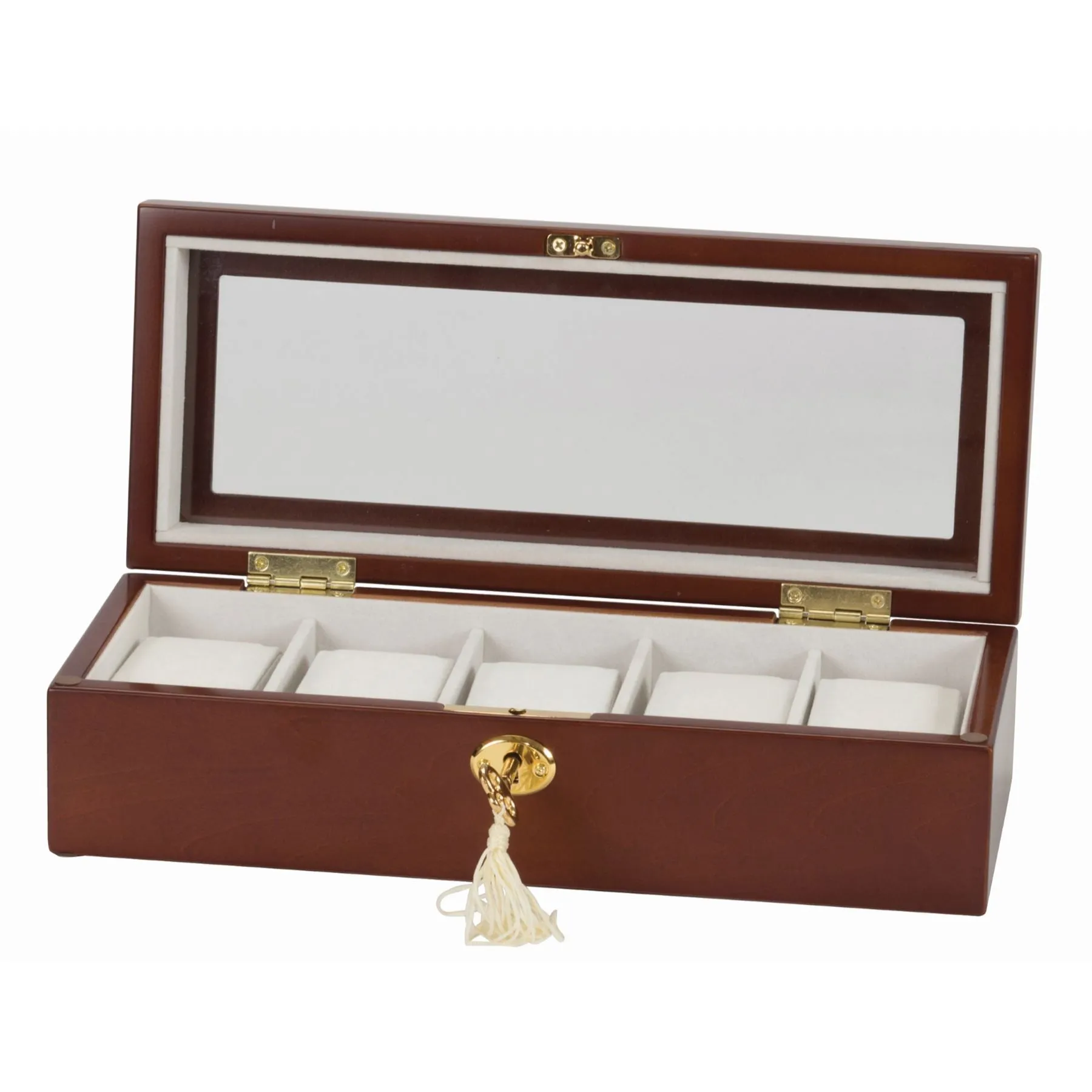 Mele & Co Wooden 5  Grid Lockable Watch Box