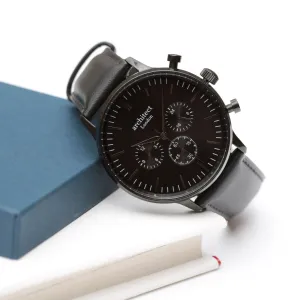 Men's Handwriting Engraved Watch - Architect Motivator - Black