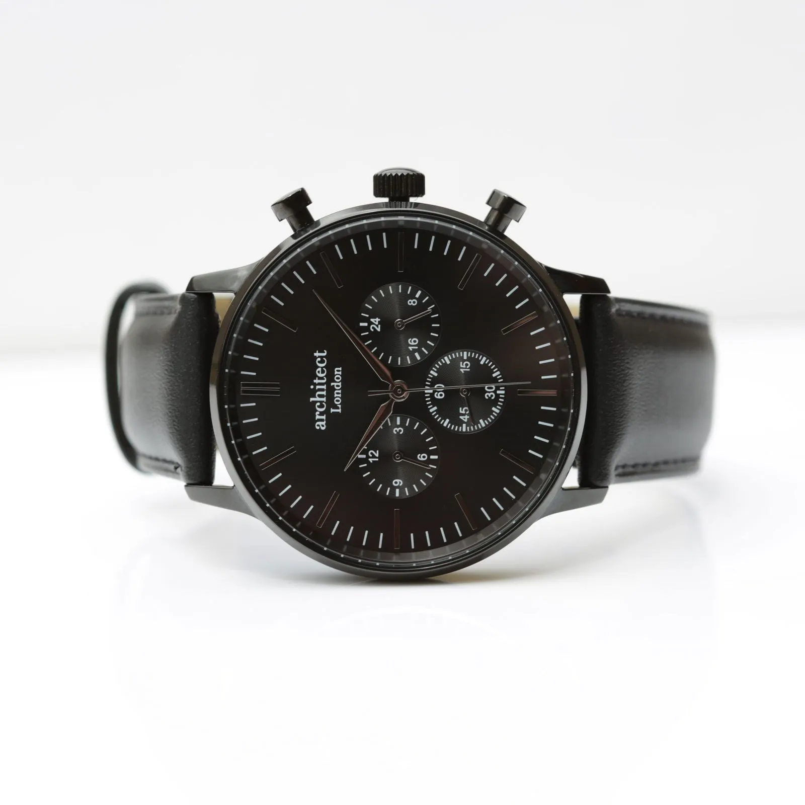 Men's Handwriting Engraved Watch - Architect Motivator - Black