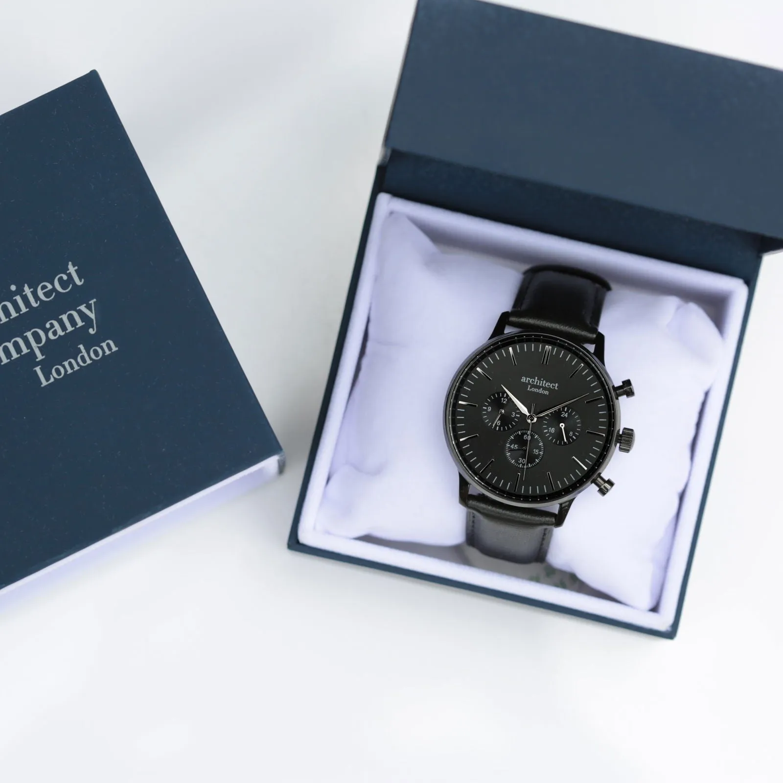 Men's Handwriting Engraved Watch - Architect Motivator - Black