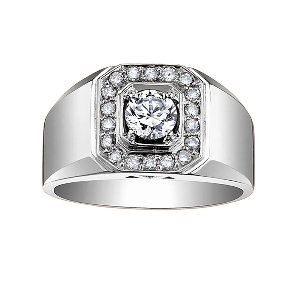 Men's Round Diamond Ring with Halo