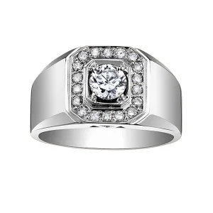Men's Round Diamond Ring with Halo