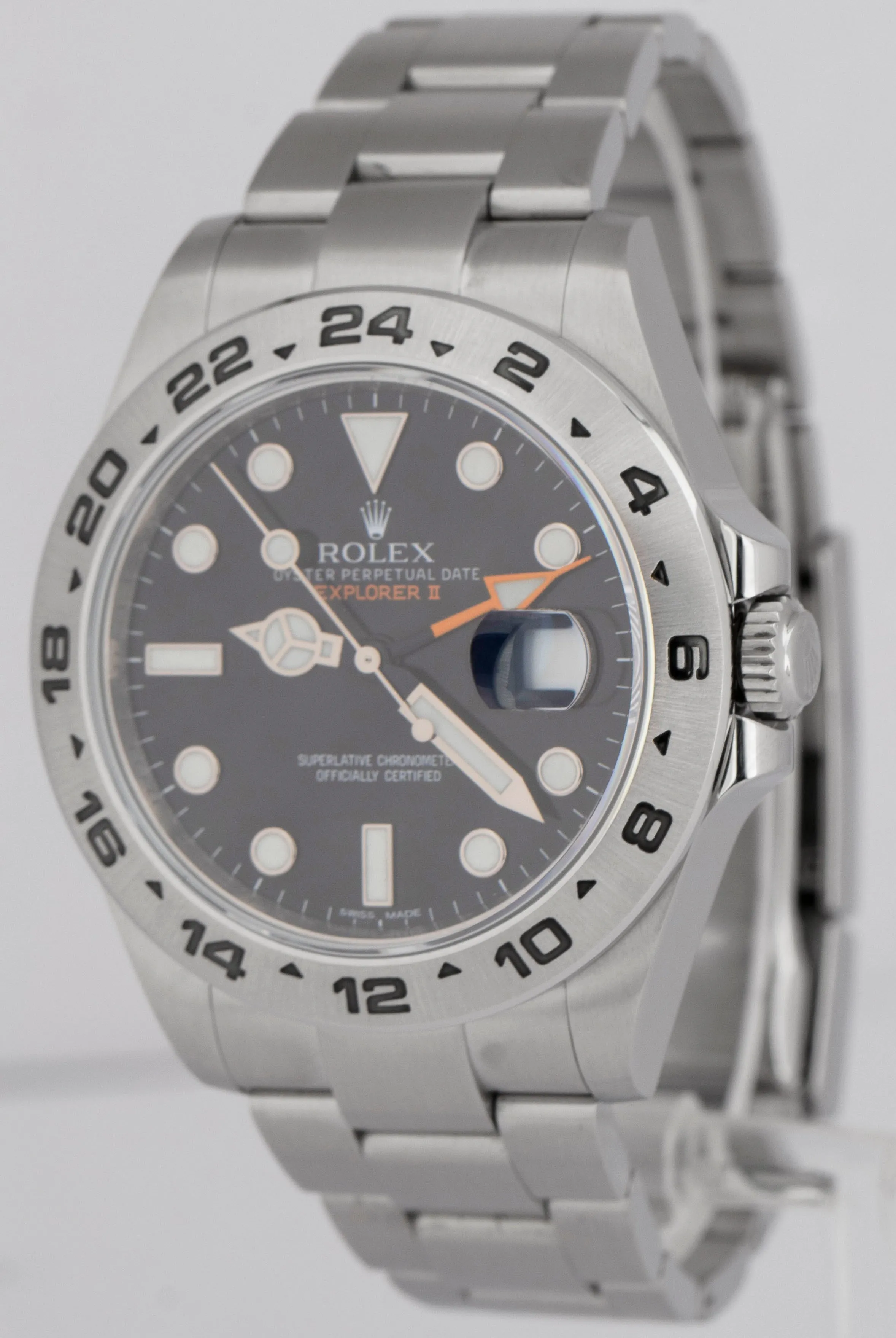 MINT PAPERS Rolex Explorer II Black 42mm Steel Orange GMT Date Watch 216570 BOX