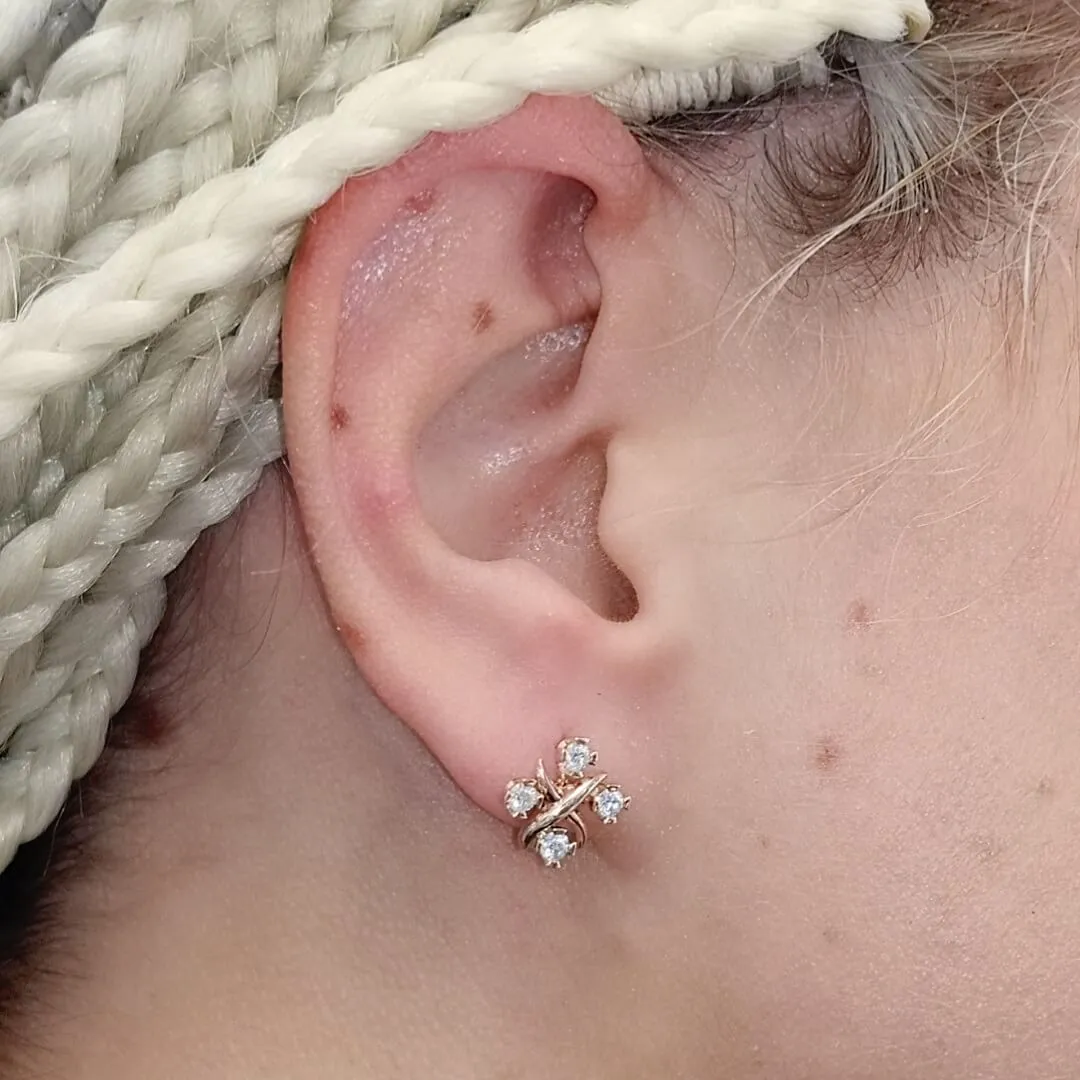 Moissanite Rose Gold Earrings Fashion Design