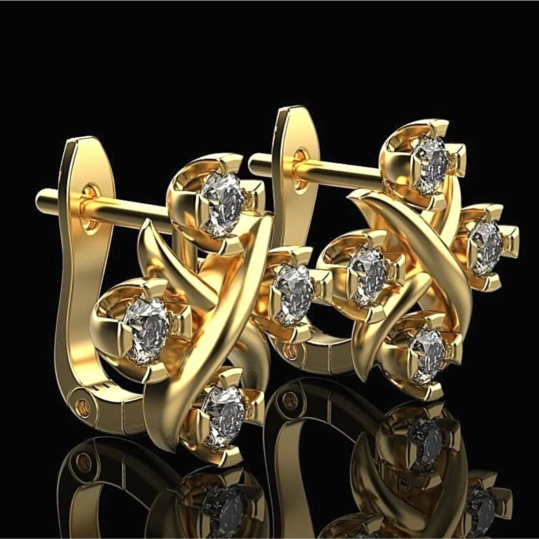 Moissanite Rose Gold Earrings Fashion Design