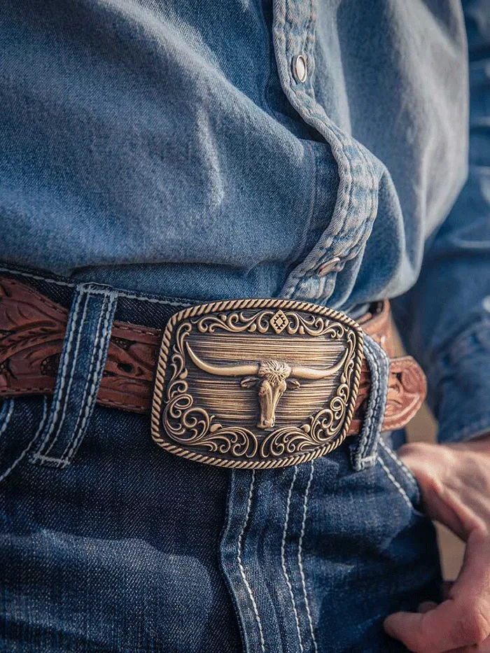 Montana Silversmiths A973C Longhorn Legend Heritage Attitude Buckle Bronze